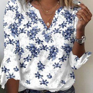 V-Neck Jersey Loose T-Shirt